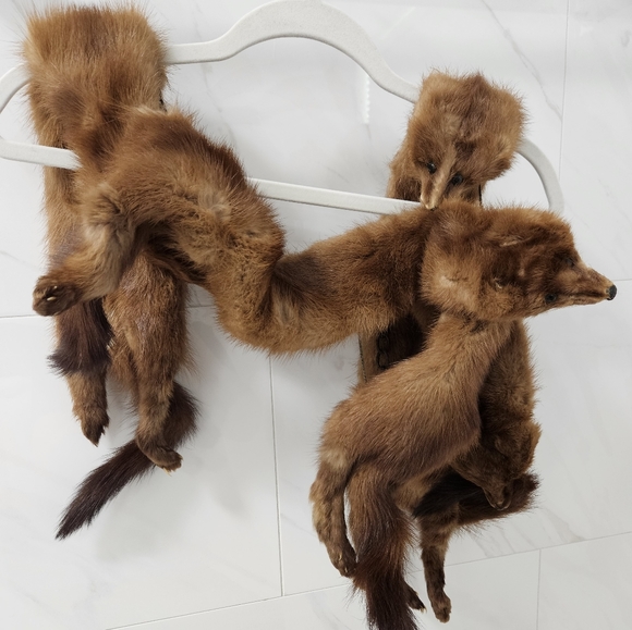 Vintage 1940s mink stole 4 pelts - Picture 5 of 6